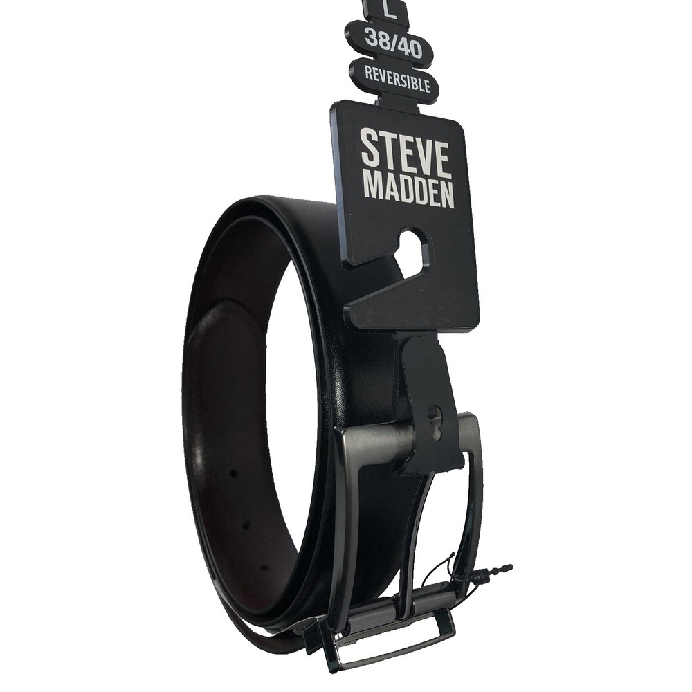 Steve‎ Madden Belt Men's Large 38/40 Black Brown Reversible Professional Preppy